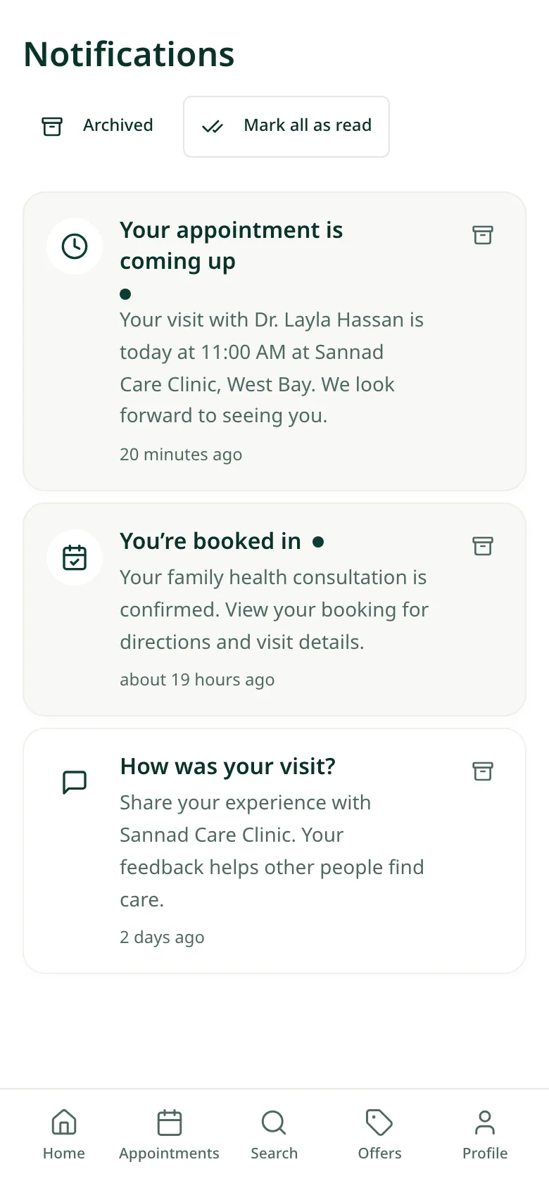 Appointment reminder