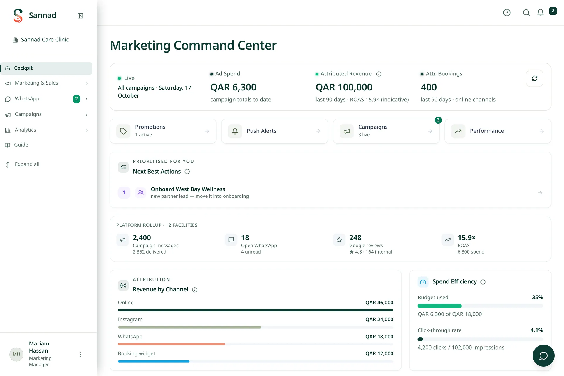 Sannad marketing command center